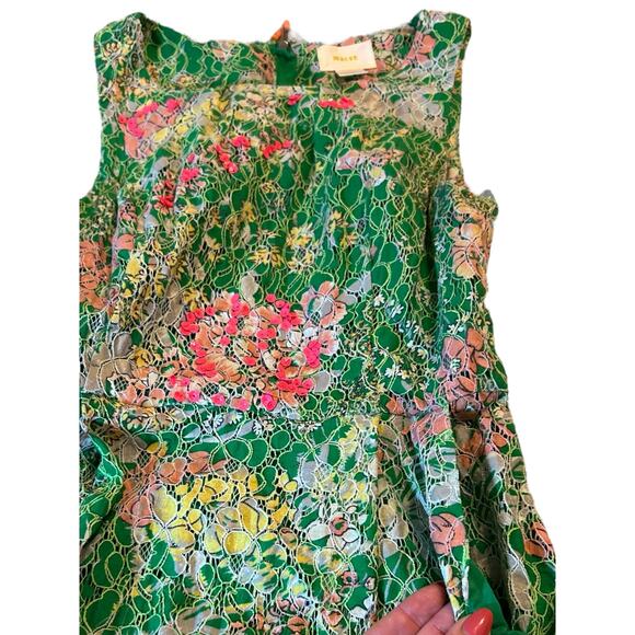 Anthropologie Maeve Verbena Green and Pink Floral Dress - Size 4 - Picture 11 of 16